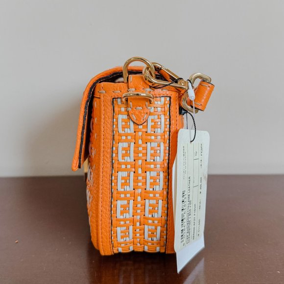 Fendi Zucca Woven Baguette NM Orange w/Strap - Picture 5 of 13